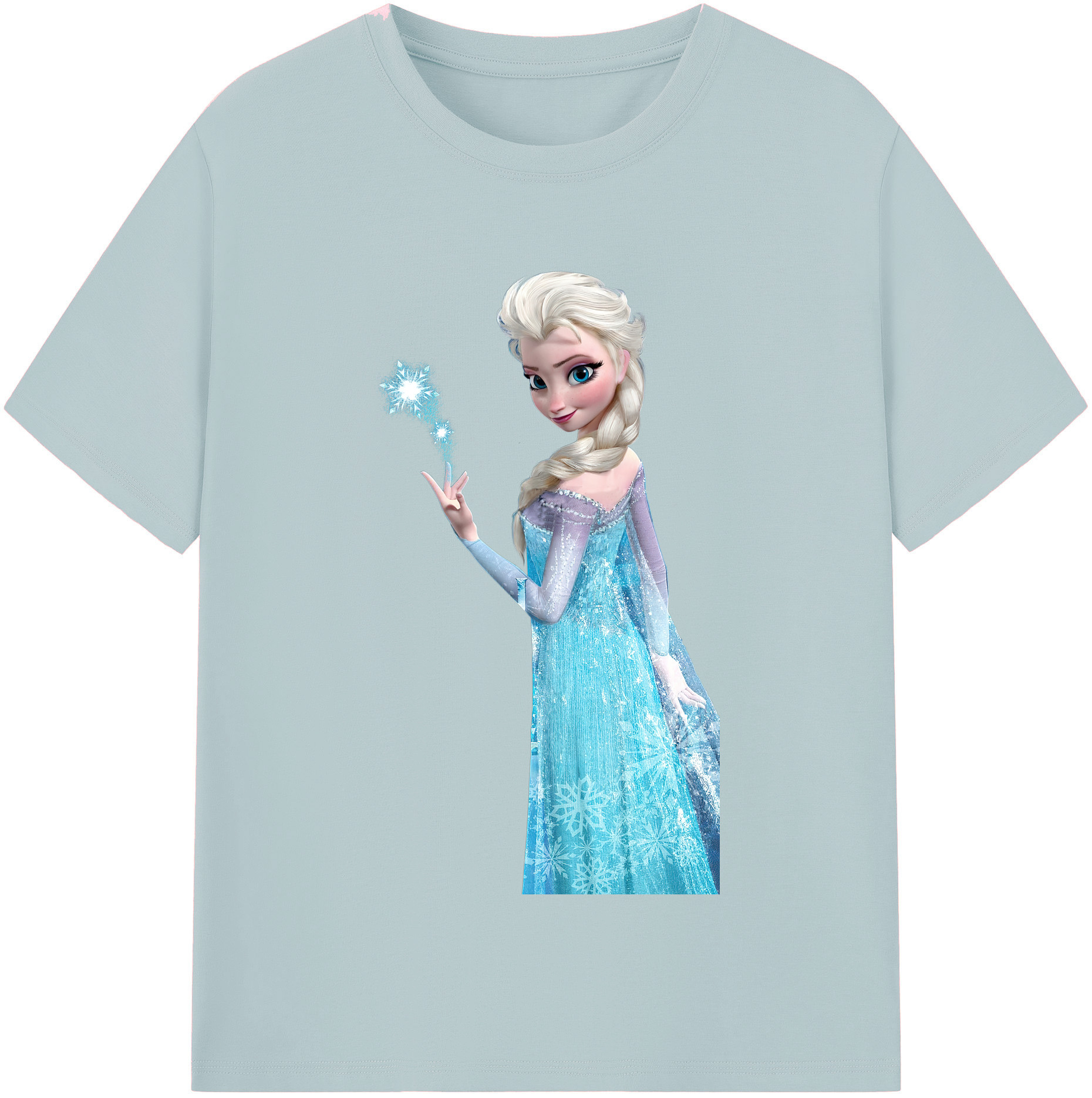 （画像用） アナと雪の女王 アンナ エルサ Frozen Anna Elsa 綿100％半袖Tシャツ（フロントプリント）